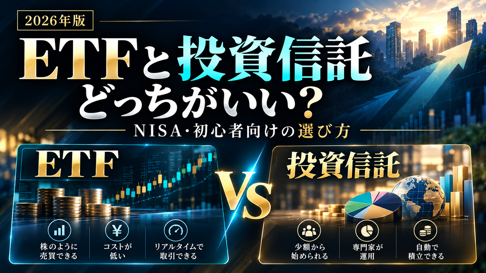 ETFと投資信託の違いを比較した図解