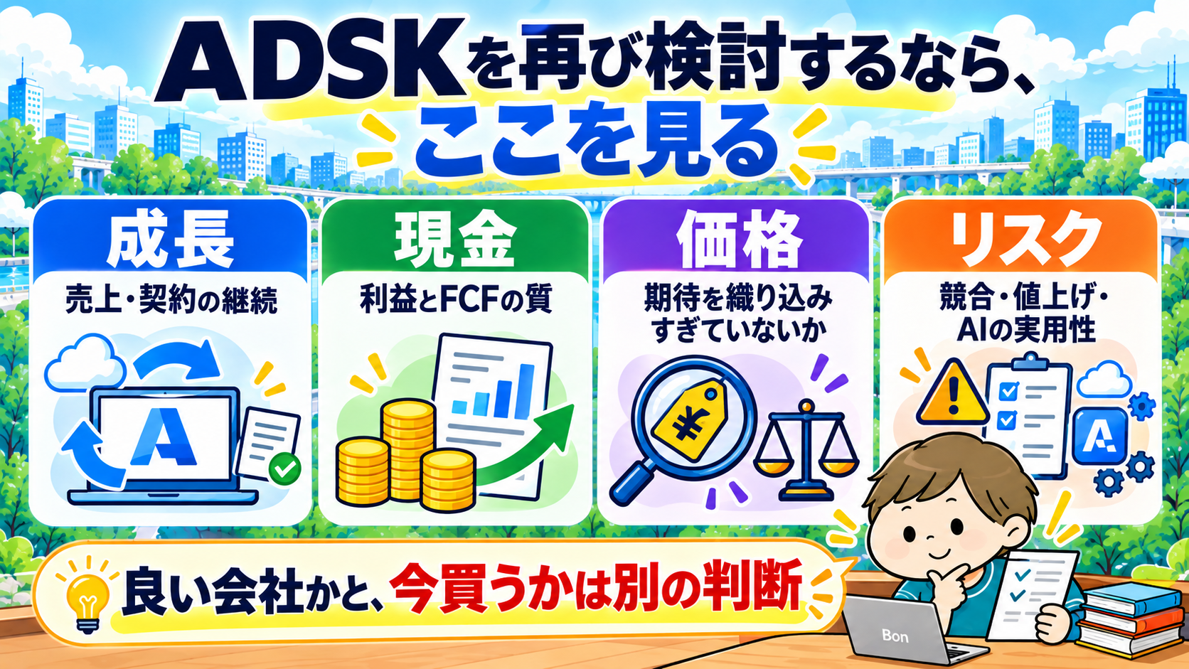 ADSK再検討の確認ポイント