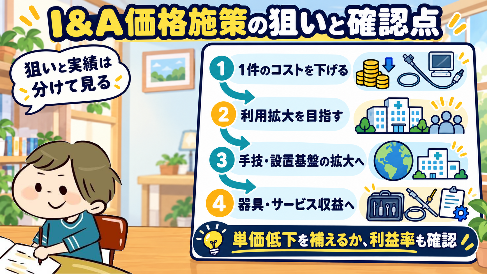 I&A価格施策による利用拡大の狙いと、数量・利益率の検証点
