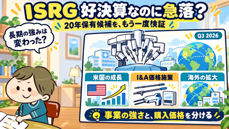 ISRG Q3 2026：好決算後の急落と20年保有候補の再評価