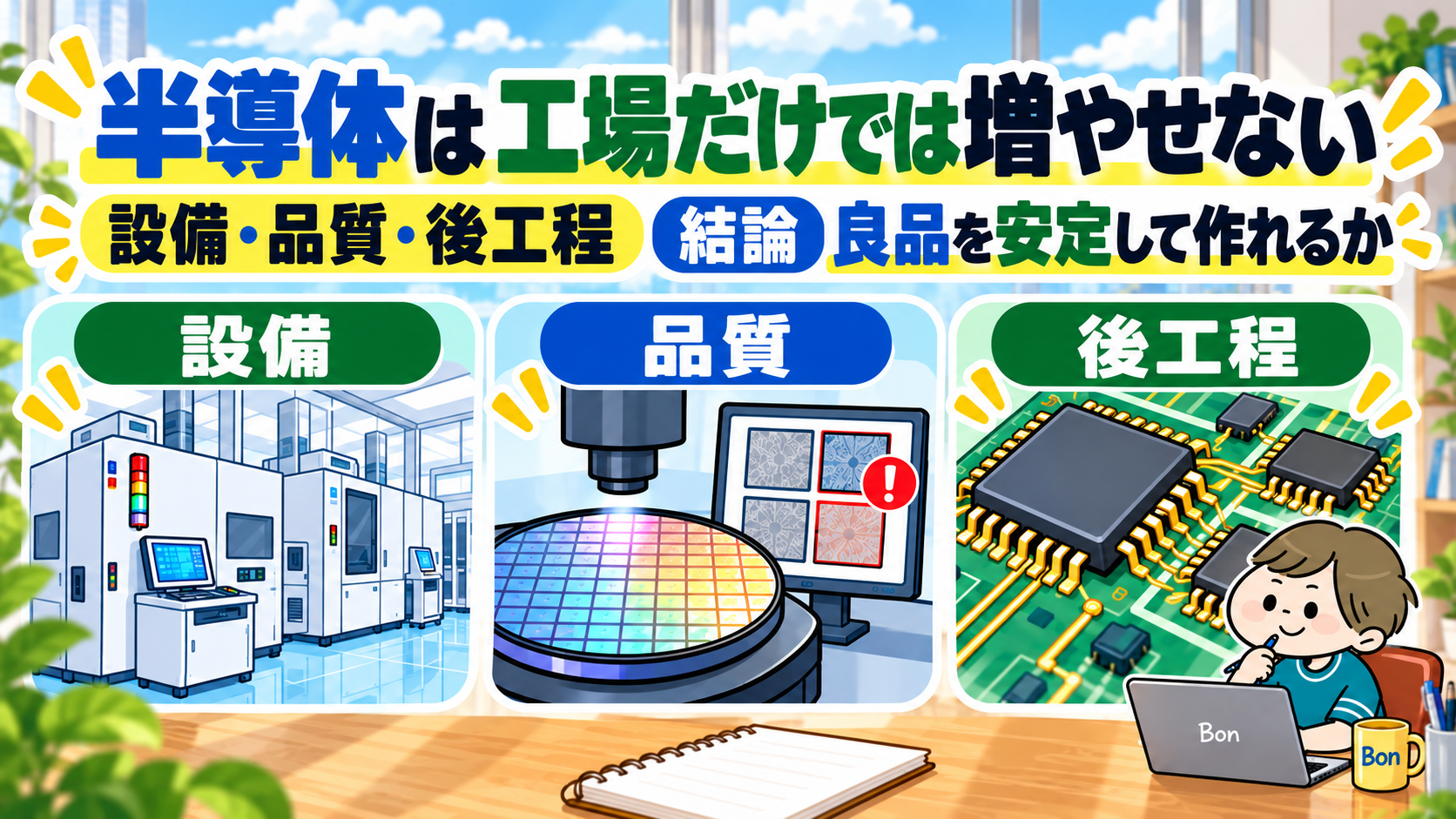 半導体増産に必要な設備・品質・後工程